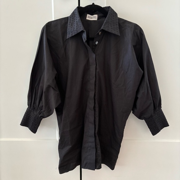 Room 502 Tops - Room 502 Black Cotton Button Down Shirt